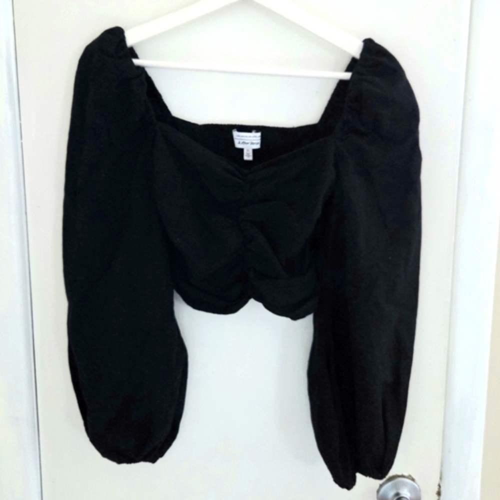 & Other Stories Black Puff Sleeve Blouse